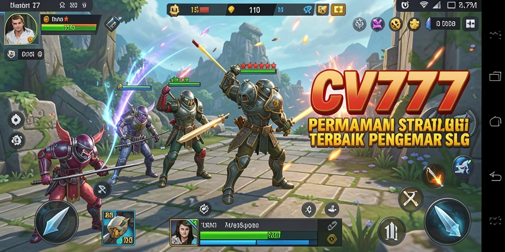 Screenshot gameplay CV777 yang menunjukkan strategi dalam pertempuran SLG.