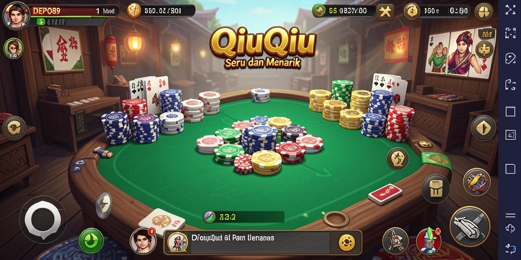 Screenshot gameplay QiuQiu DEPO89 yang menarik dan interaktif.