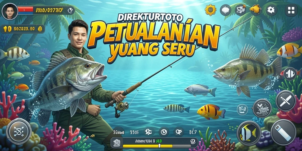 Gameplay mendebarkan di DIREKTURTOTO yang menampilkan keindahan alam bawah laut.
