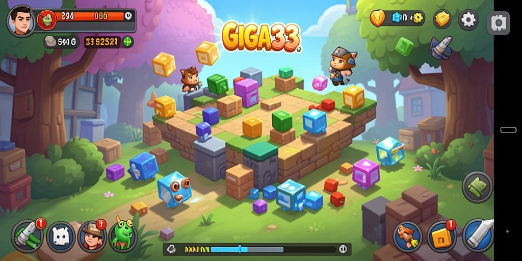 Tangkapan layar gameplay utama GIGA33 yang menunjukkan tantangan menarik.