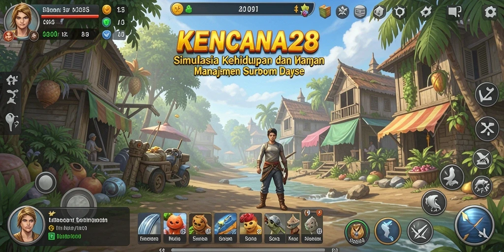 Tangkapan layar KENCANA28 menampilkan momen seru saat mengelola sumber daya.