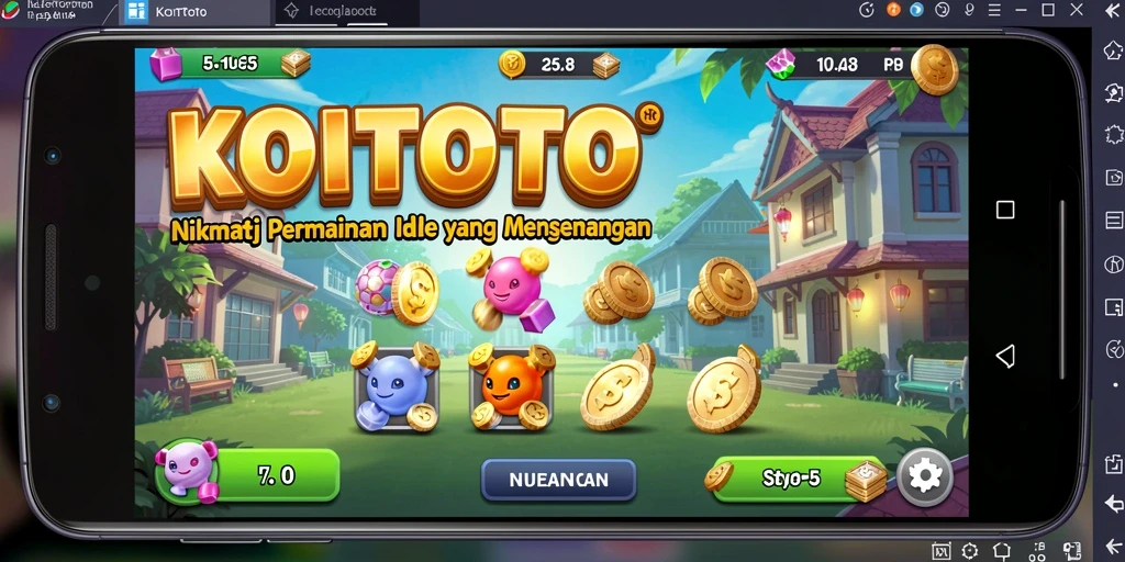 Tampilan gameplay KOITOTO dengan karakter yang bekerja otomatis.