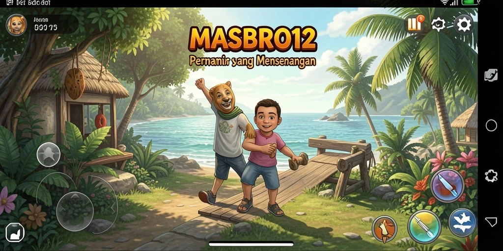 Screenshot dari gameplay <strong>MASBRO12</strong> yang penuh warna dan menyenangkan.