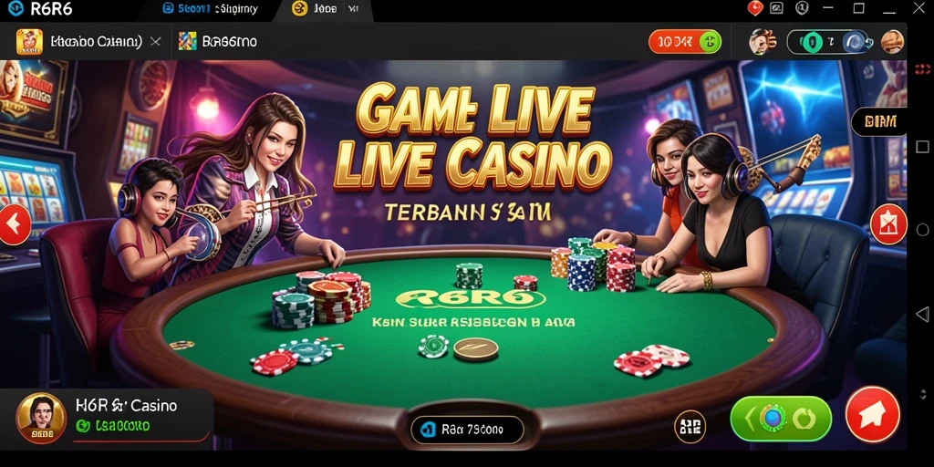 Tampilan gameplay R6R6 yang menarik dan interaktif di Live Casino.