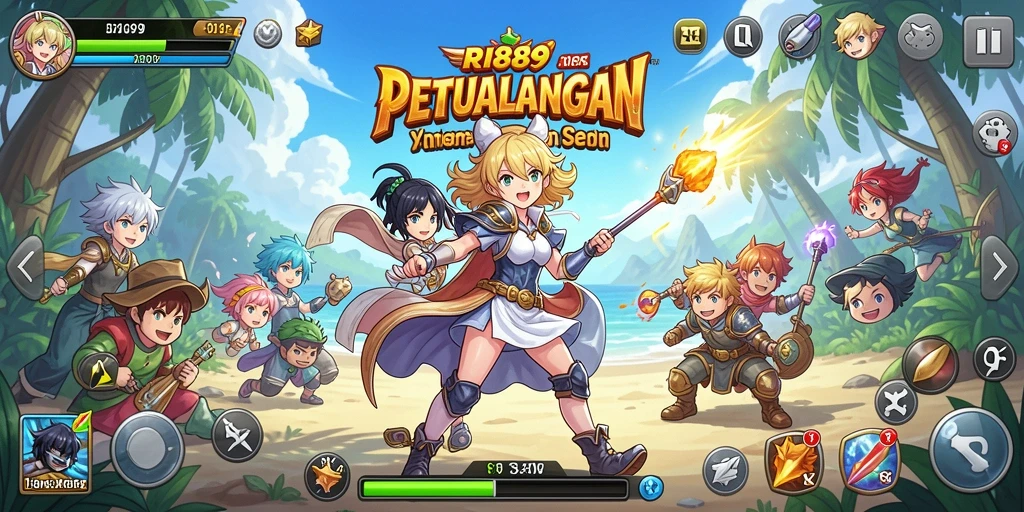 Tampilan gameplay RI889 yang menampilkan karakter Anime yang ikonik.