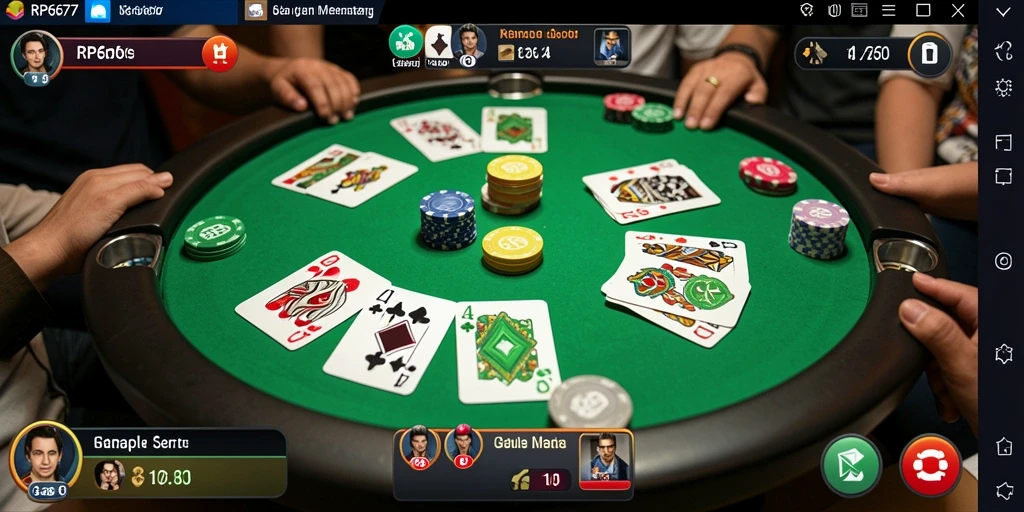 Screenshot RP6677 menampilkan gameplay Gaple yang seru.