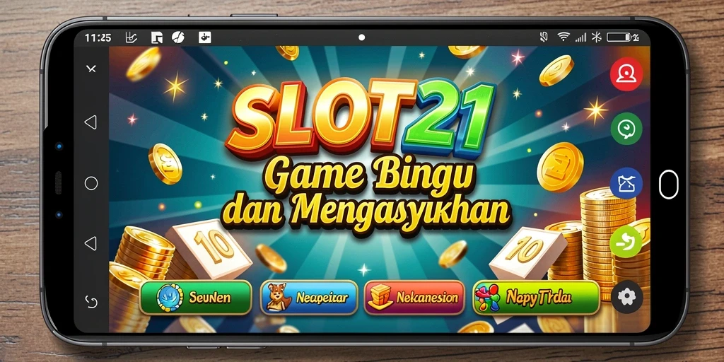 Tampilan antarmuka gameplay SLOT21 yang menarik dan penuh warna.