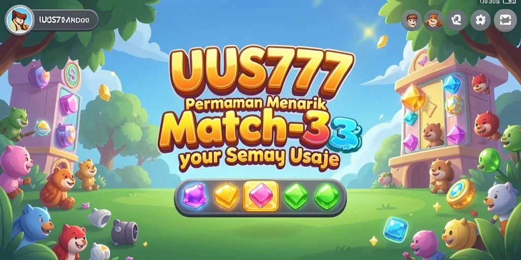 Gameplay seru di UUS777 dengan tantangan Match-3.