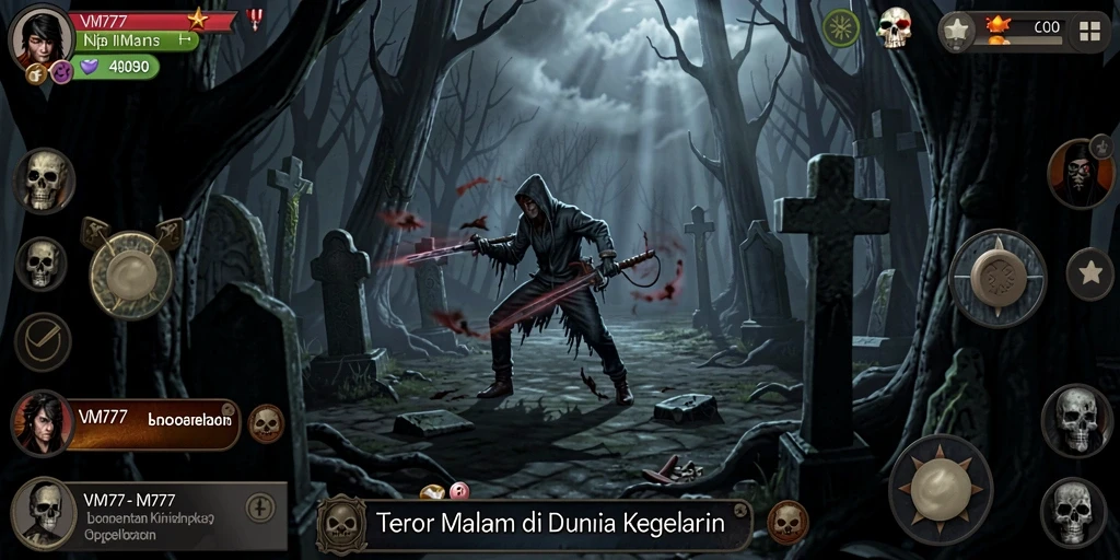 Tangkapan layar dari gameplay menegangkan di dalam VM777.